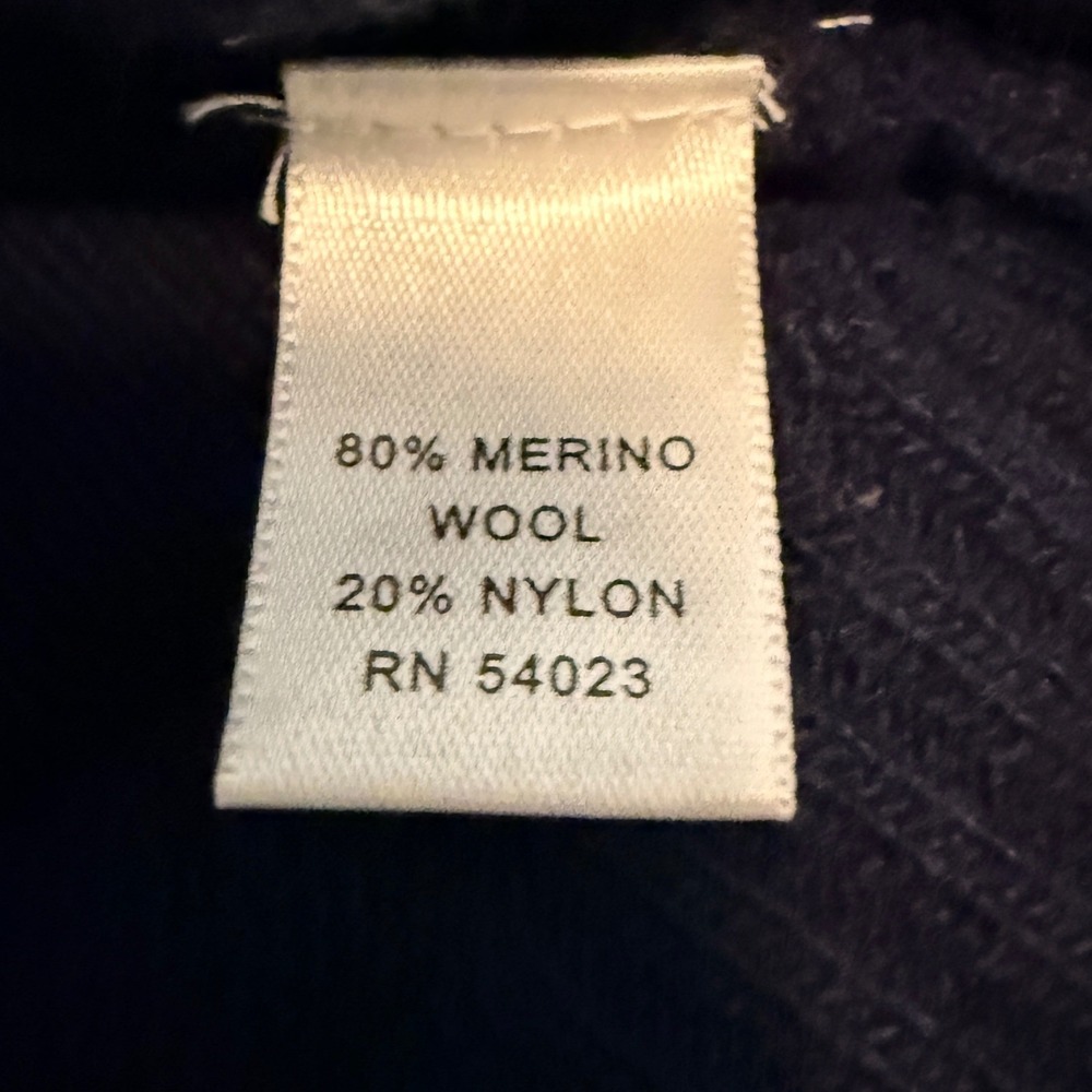 Banana Republic Quarter Zip Sweater Men Large Navy Blue Merino Wool Italian Yarn - Picture 6 of 9